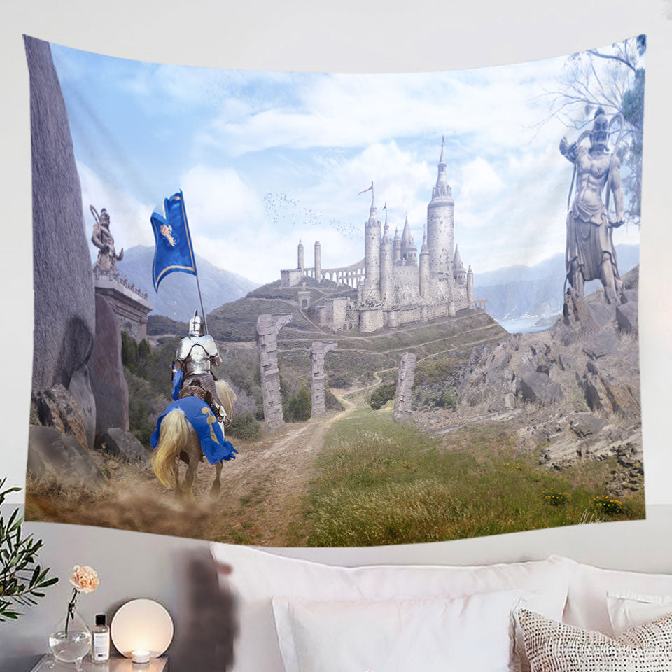 Cool-Art-Tapestry-of-Fantasy-Castle-The-knights-Journey