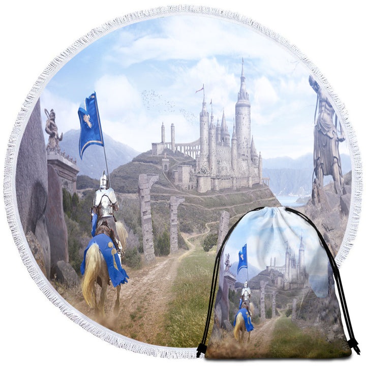 Cool Art Travel Beach Towel of Fantasy Castle The knights Journey