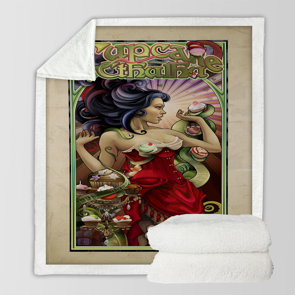 products/Cool-Artwork-Cupcake-Cthulhu-and-Sexy-Lady-Throws-for-Men