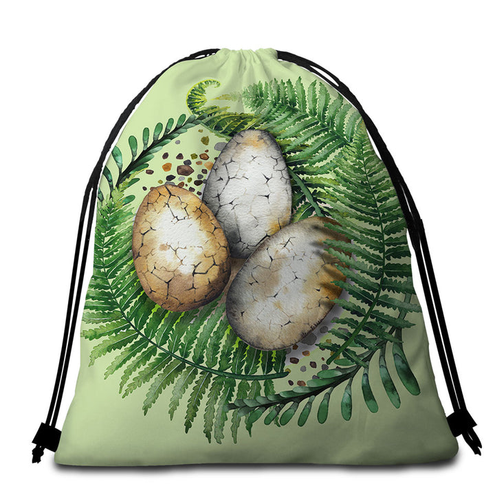 Cool Bags for Beach Towels Fern and Dinosaur Eggs