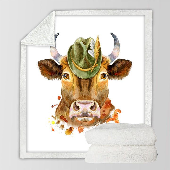 Cool Bavarian Cow Throw Blanket