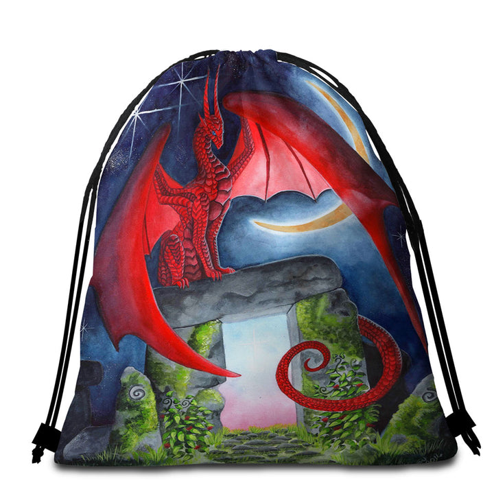 Cool Beach Bag for Towels Watcher at the Morning Gate the Night Dragon