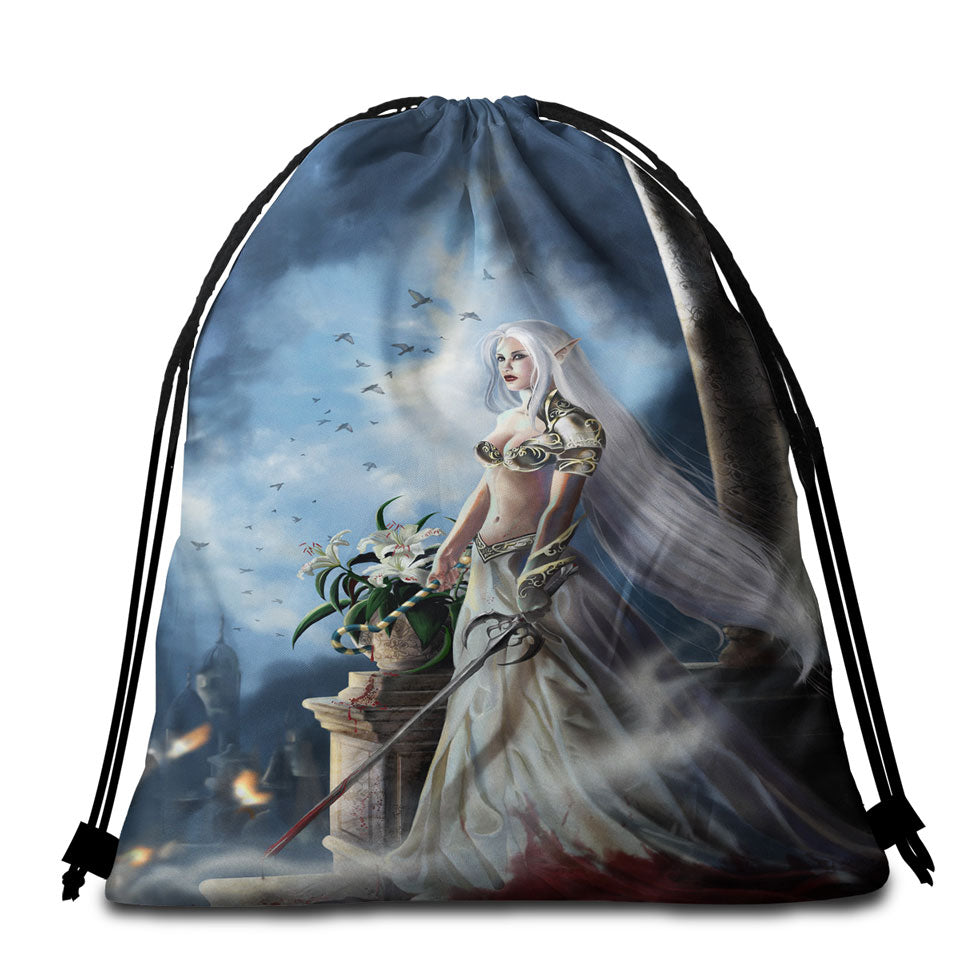 Vanilla Ice Cream Cthulhu and Beautiful Girl Beach Towel Bag
