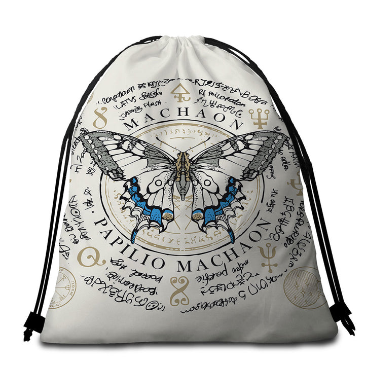 Cool Beach Bags and Towels Ancient Symbols Papilio Machaon Butterfly
