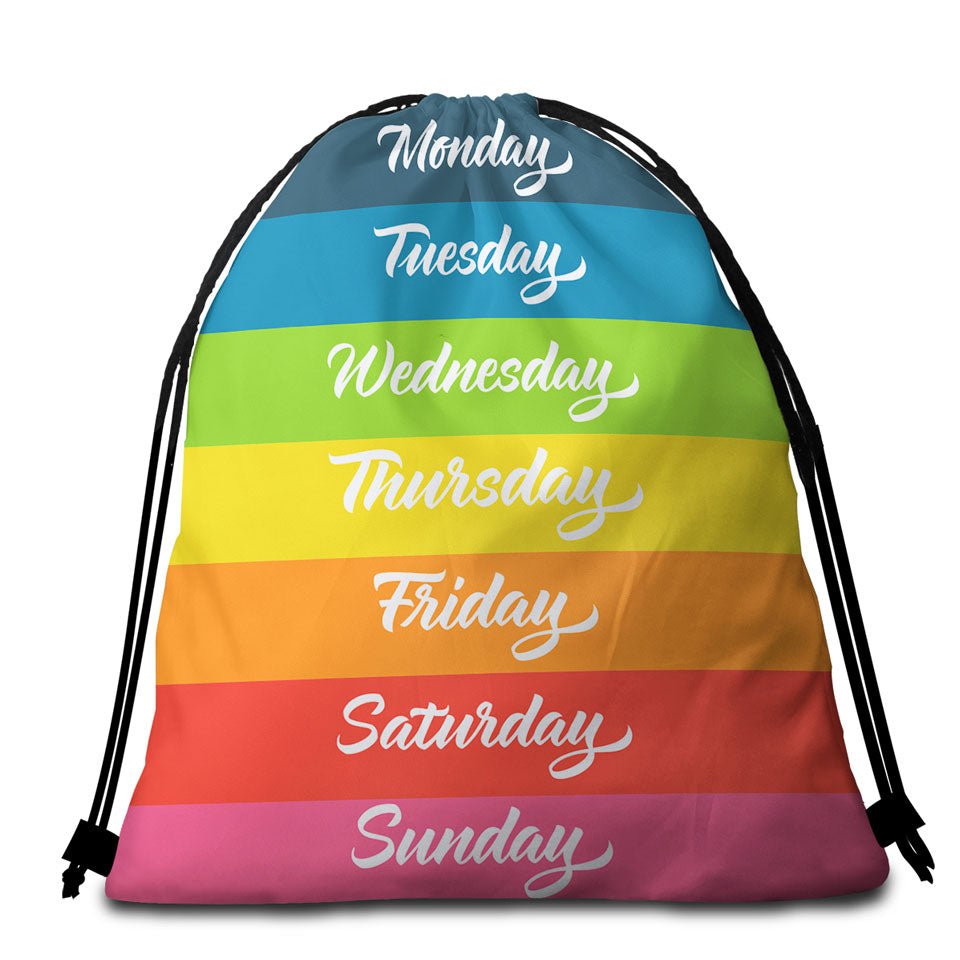 Cool Beach Bags and Towels Days of the Week Rainbow Flag