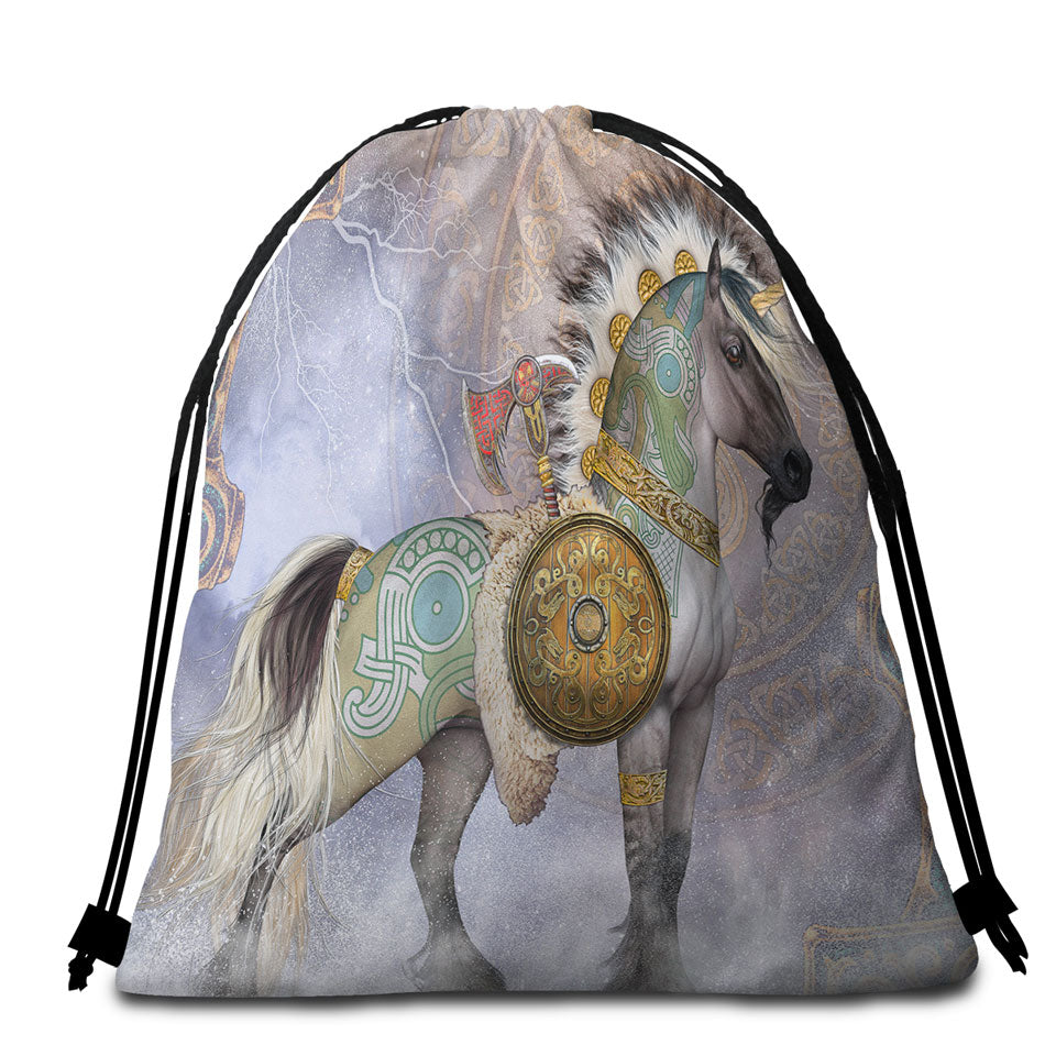 Cool Beach Bags and Towels Fantasy Art Starfire the Native Warrior Unicorn