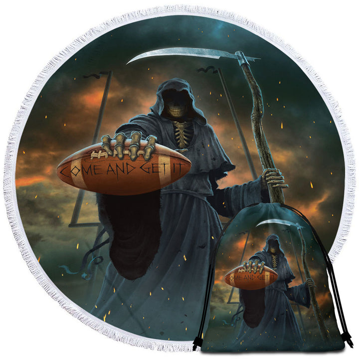 Cool Beach Towels Dark Art Football Coach vs Angel of Death