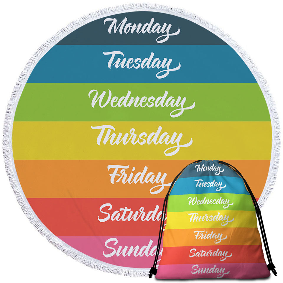 Cool Beach Towels Days of the Week Rainbow Flag