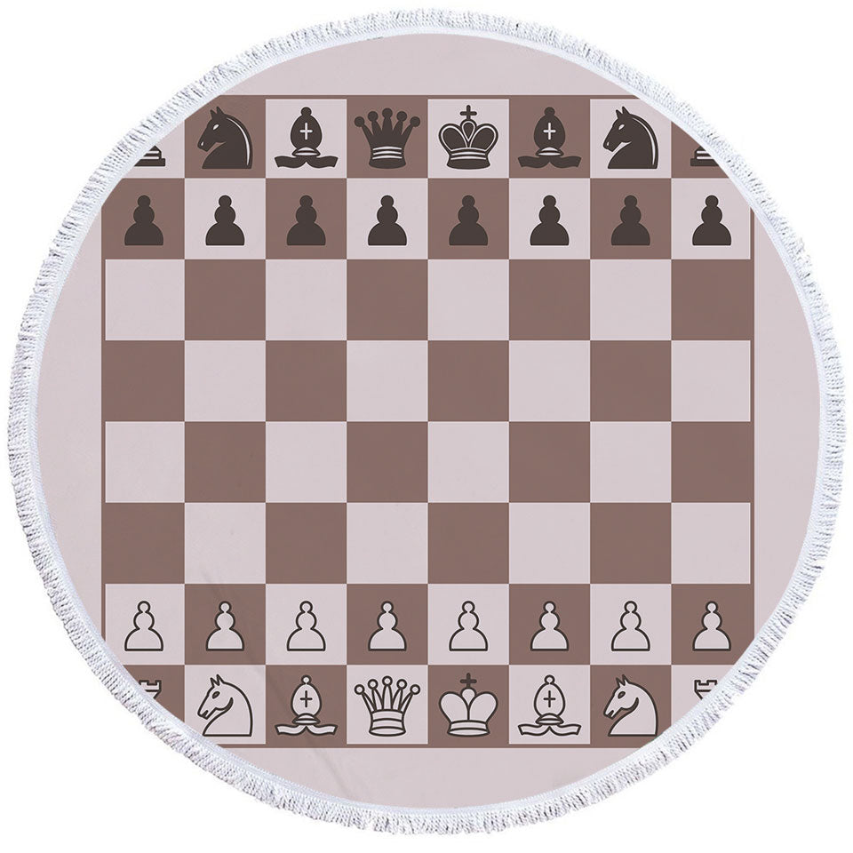 Cool Brown Chess Beach Towels
