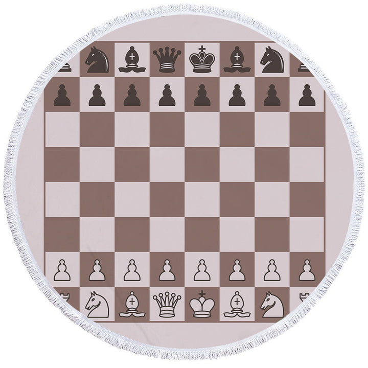 Cool Brown Chess Beach Towels