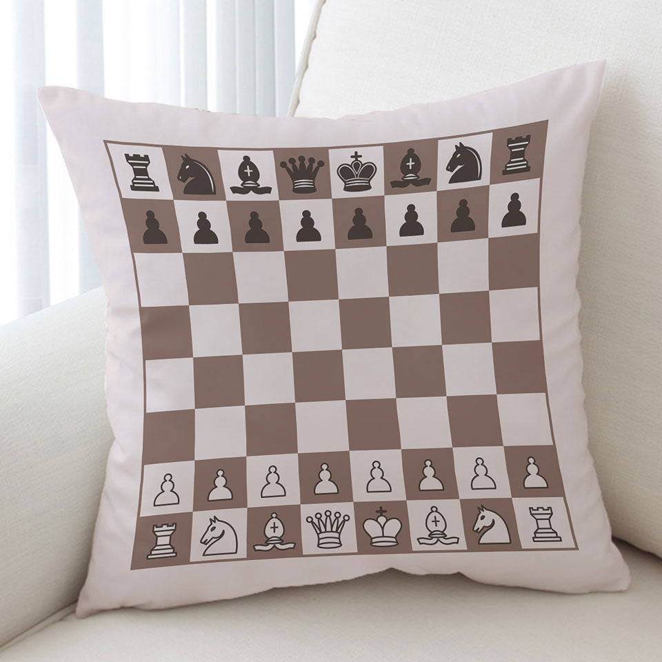 Cool Brown Chess Cushion Cover