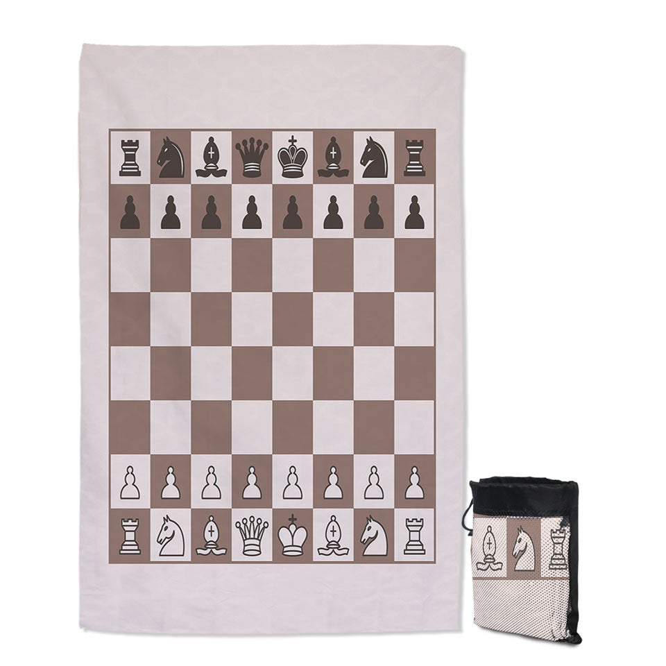 Cool Brown Chess Lightweight Beach Towel