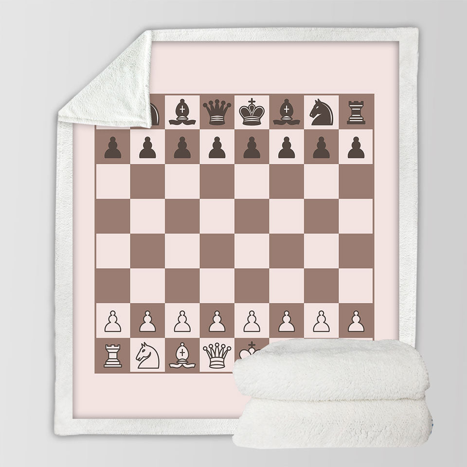 Cool Brown Chess Sherpa Blanket