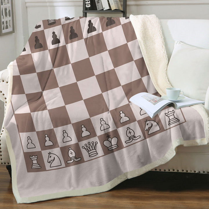 Cool Brown Chess Throw Blanket
