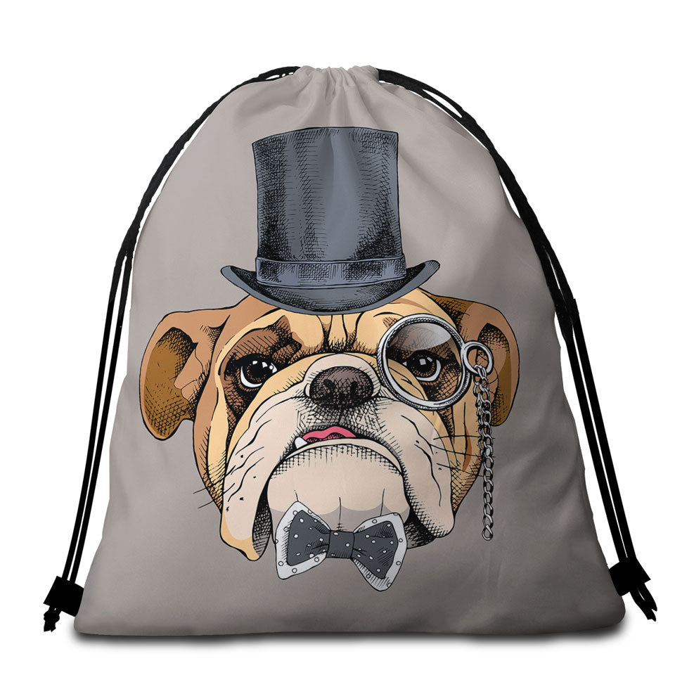 Cool Bulldog Beach Towel Bags