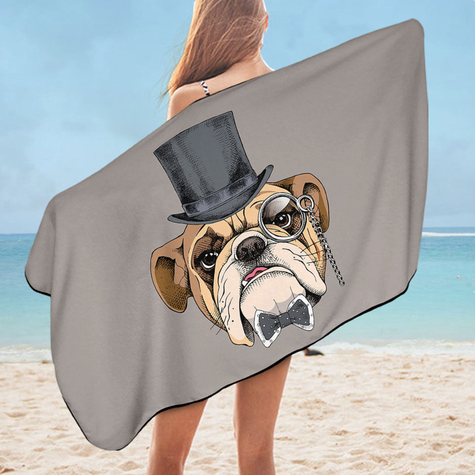 Cool Bulldog Beach Towel