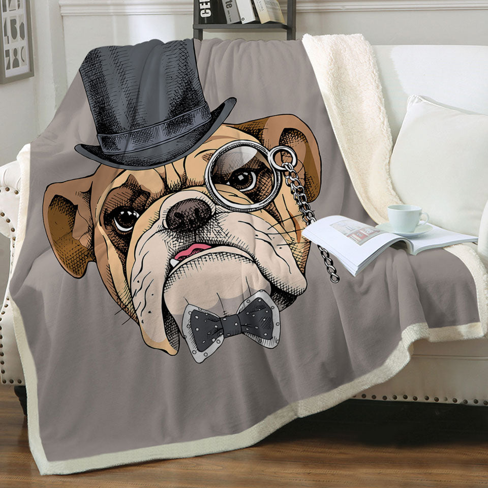 Cool Bulldog Throw Blanket