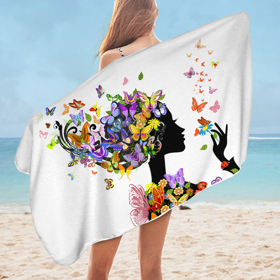Cool Butterflies Girl Beach Towels On Sale