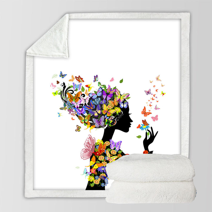 Cool Butterflies Girl Throw Blanket
