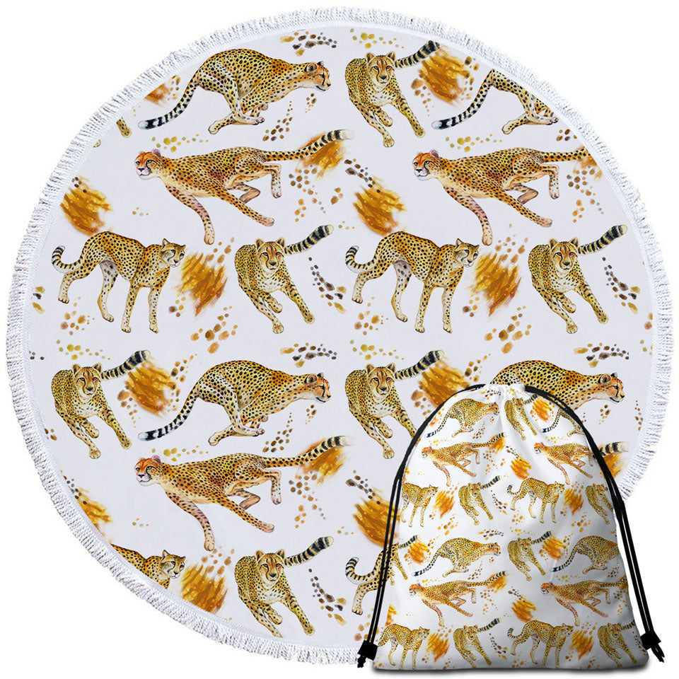 Cool Cheetah Beach Towels and Bags Set