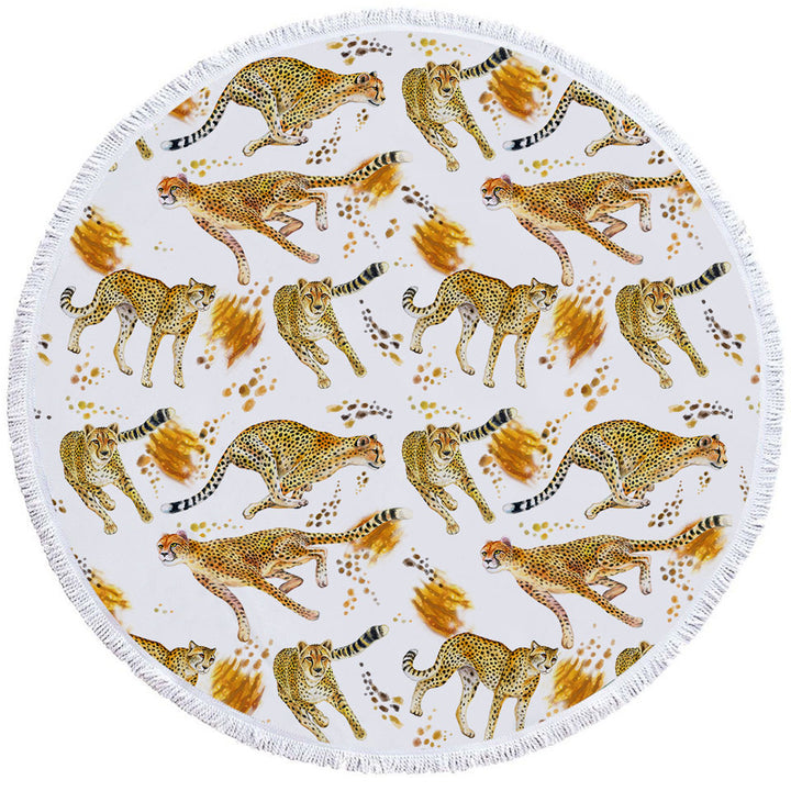 Cool Cheetah Round Beach Towel