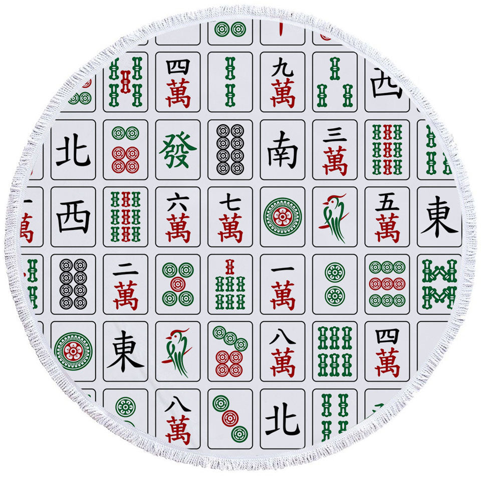 Cool Circle Towel Chinese Mahjong Tiles