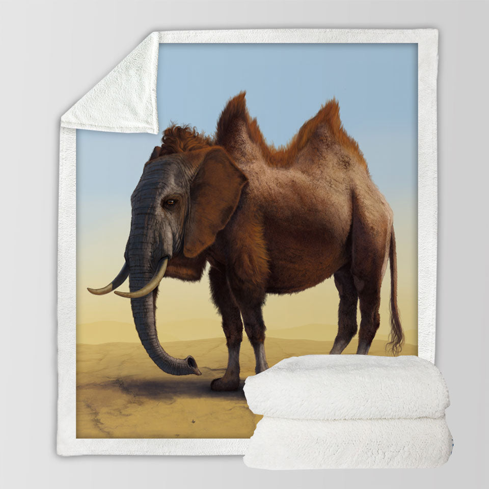 products/Cool-Crazy-Animal-Decorative-Blankets-Art-Camel-vs-Elephant-Camelephant