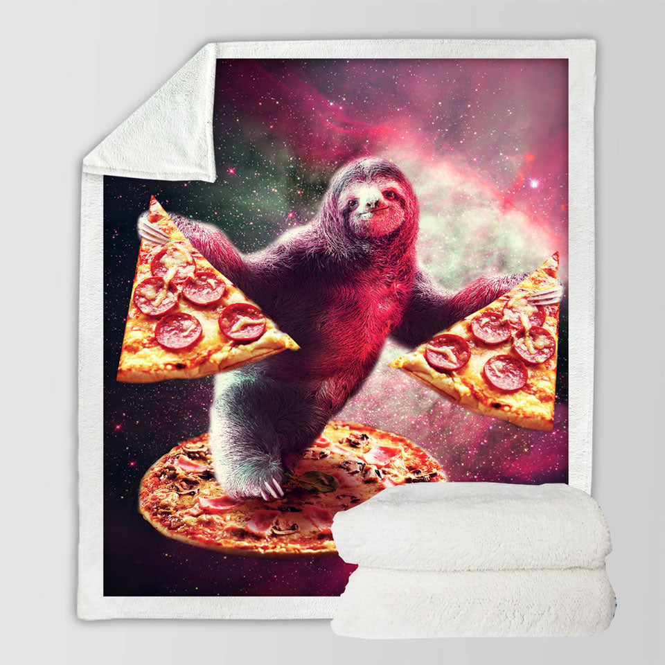 products/Cool-Crazy-Art-Funny-Space-Sloth-with-Pizza-Sherpa-Blanket