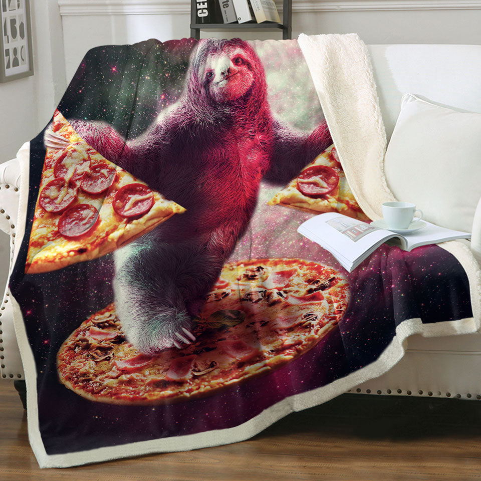 products/Cool-Crazy-Art-Funny-Space-Sloth-with-Pizza-Throw-Blanket