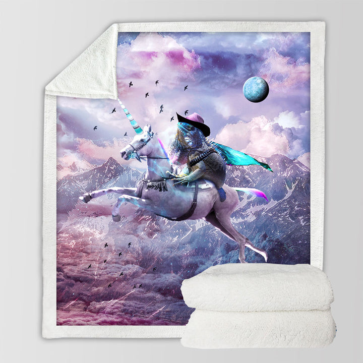 products/Cool-Crazy-Sherpa-Blanket-Art-Dragon-Lizard-Riding-Unicorn