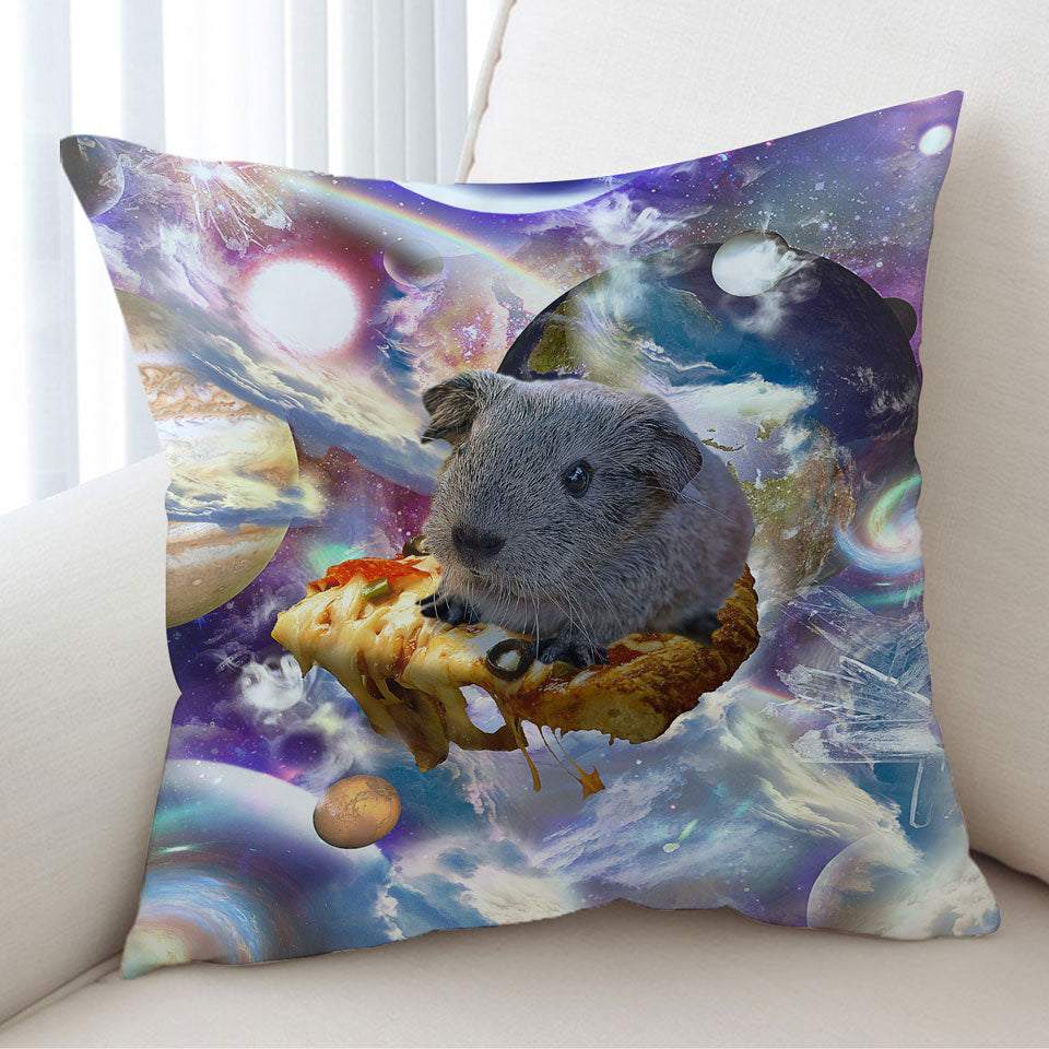 Cool Crazy Space Cute Guinea Pig Cushion Cover