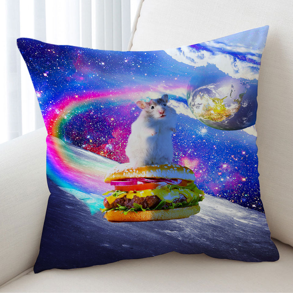 Cool Crazy Space Cute Hamster Cushion Covers