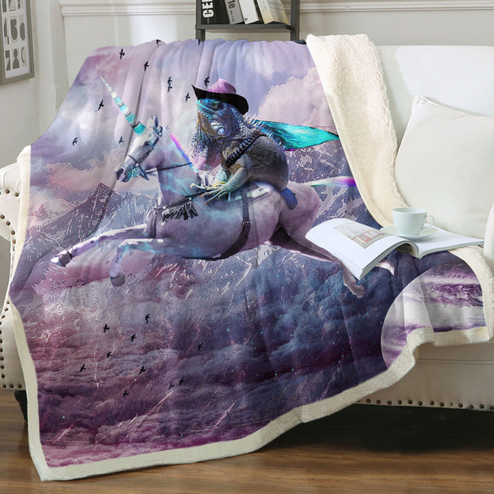 products/Cool-Crazy-Throw-Blanket-Art-Dragon-Lizard-Riding-Unicorn