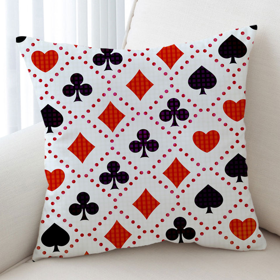 Cool Cushion Covers Black and Red Cards Symbols
