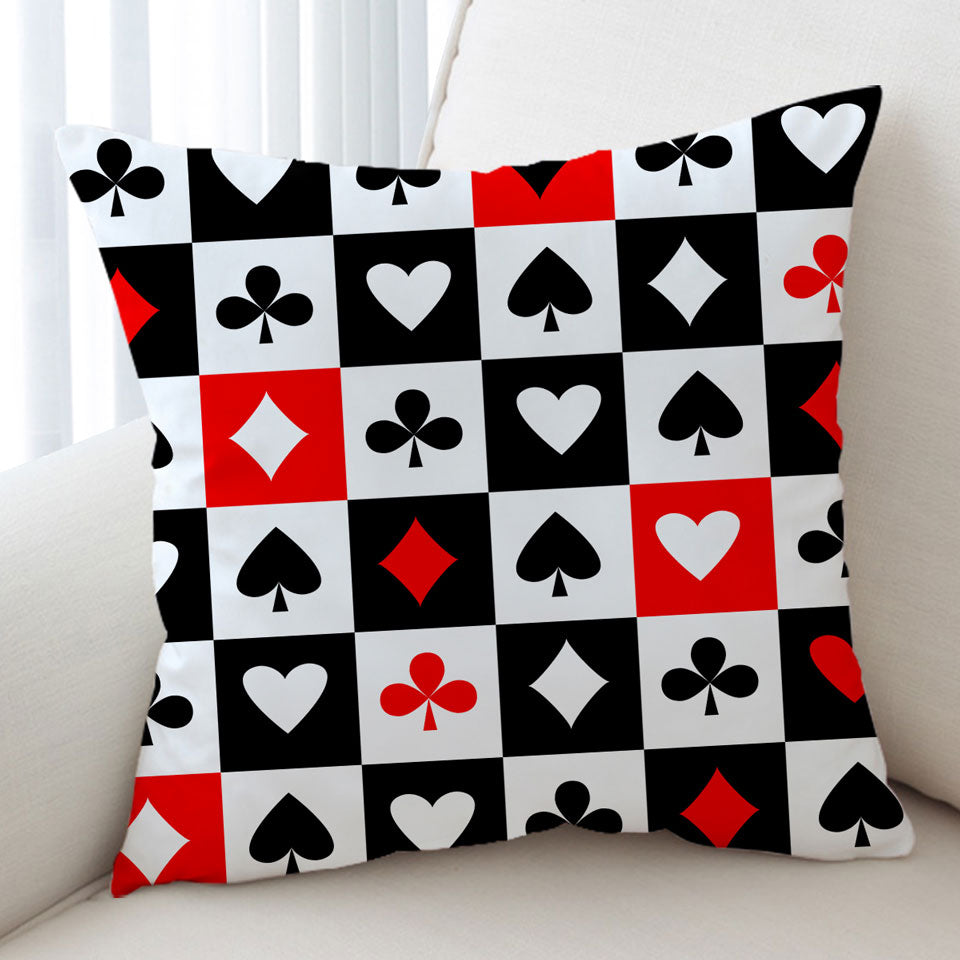 Cool Cushion Covers Clubs Diamonds Hearts Spades Cards Symbols