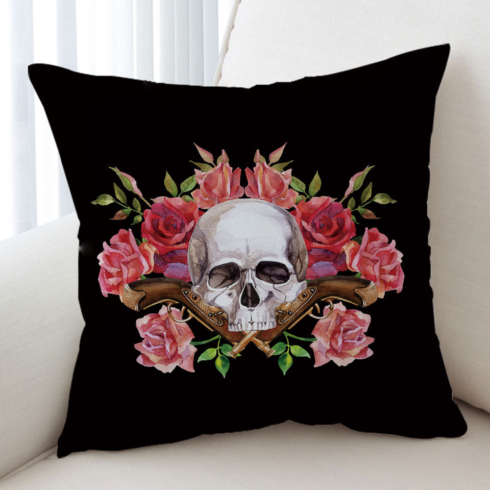 Cool Cushion Covers Skull Roses and Vintage Pistols