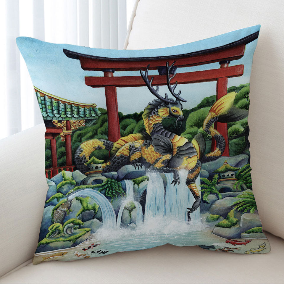 Cool Cushion Covers The Japanese Emperor Koi Fish and Dragon