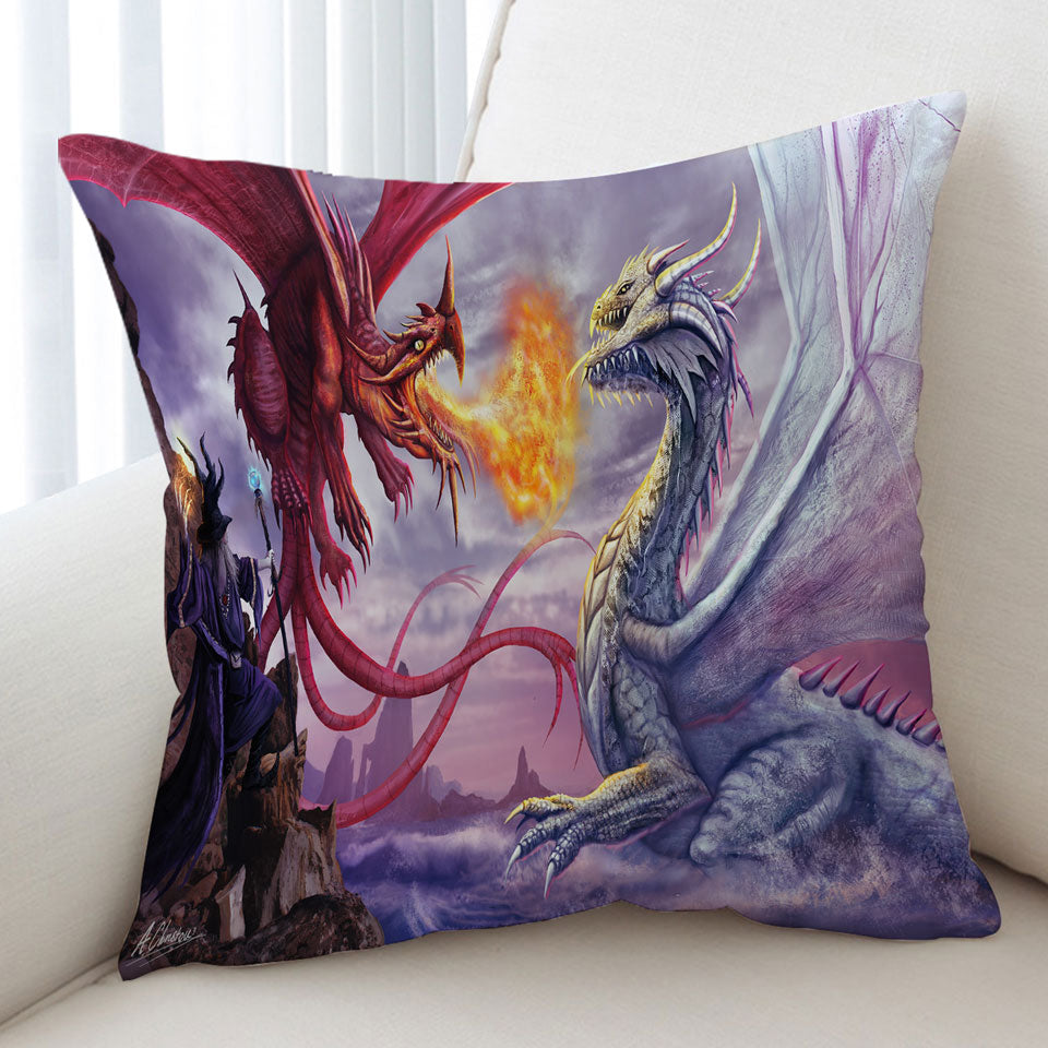 Cool Cushion Fantasy Artwork Dragons War
