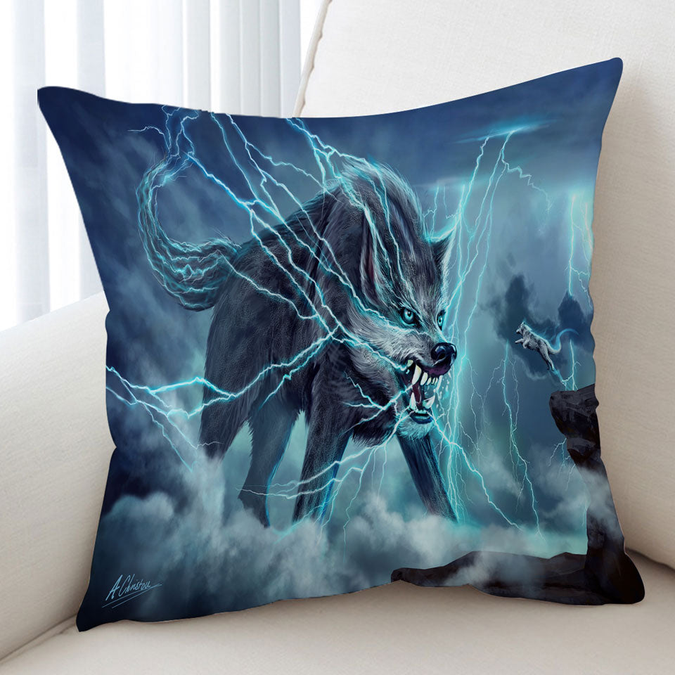 Cool Cushion Wildlife Fiction Art Beast Wolf Throw Pillow