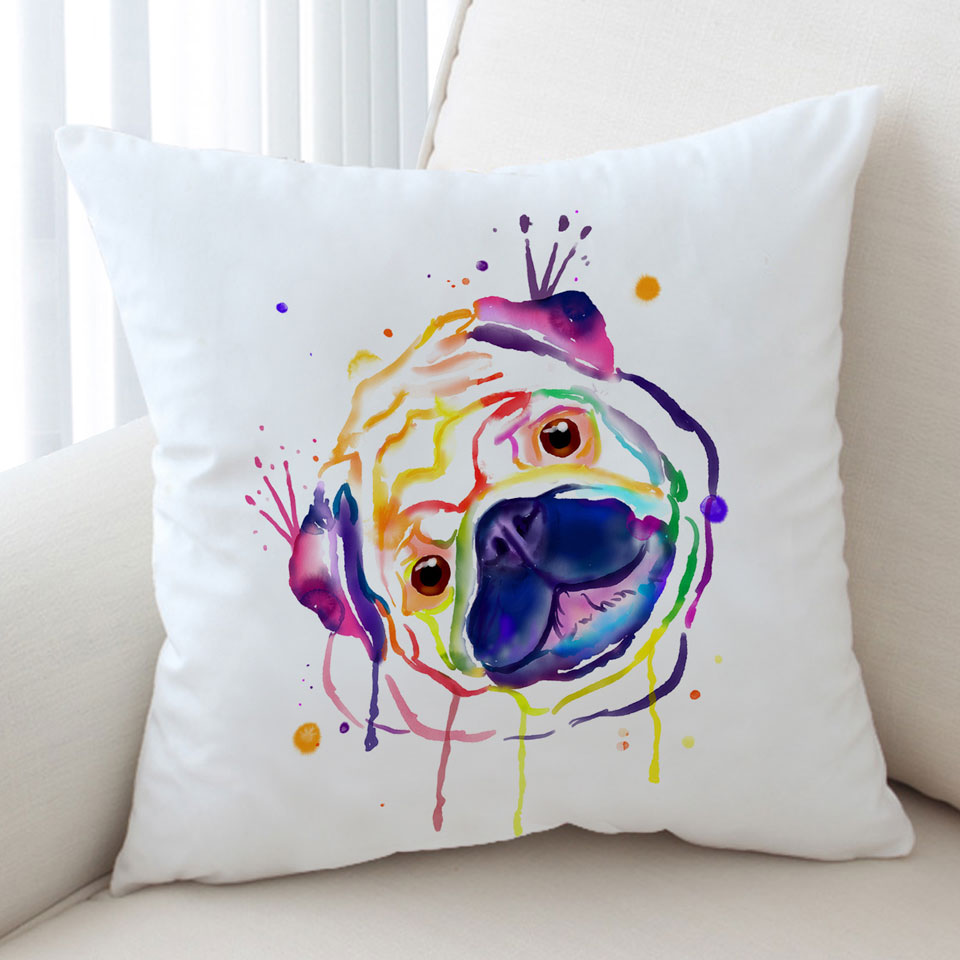 Cool Cushions Colorful Painted Pug