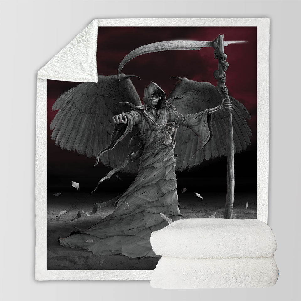 products/Cool-Dark-Art-Time-is-Up-Angel-of-Death-Sherpa-Blanket