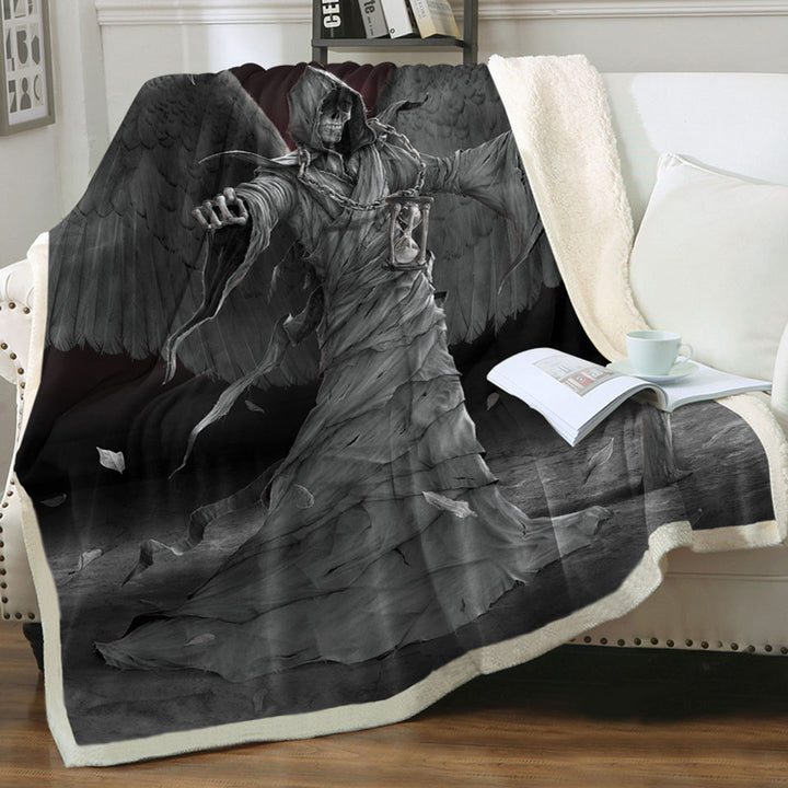 products/Cool-Dark-Art-Time-is-Up-Angel-of-Death-Throw-Blanket