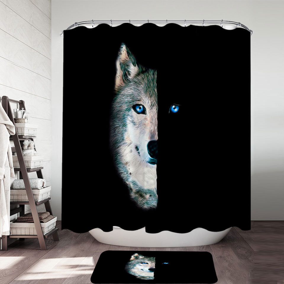 Cool Day Vs Night Wolf Shower Curtain