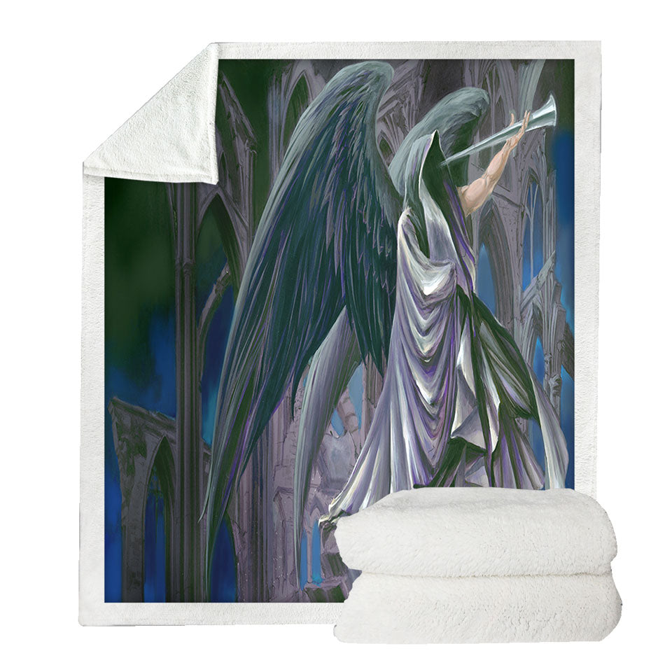 Cool Decorative Blankets Armageddon Angel of Death Dark Art Drawing