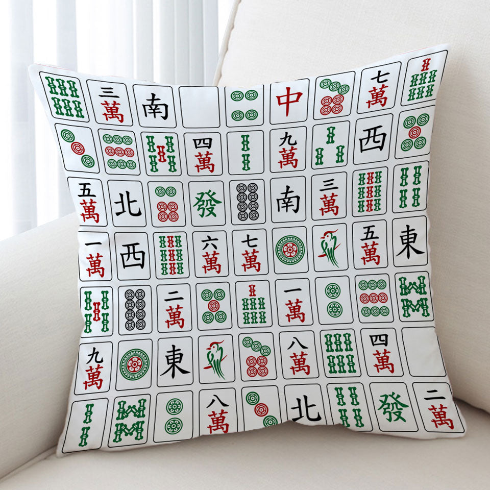 Cool Decorative Pillows Chinese Mahjong Tiles