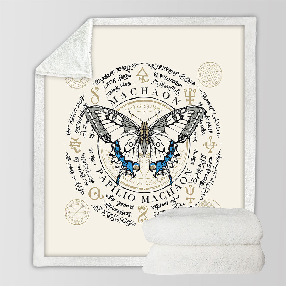 Cool Decorative Throws Ancient Symbols Papilio Machaon Butterfly
