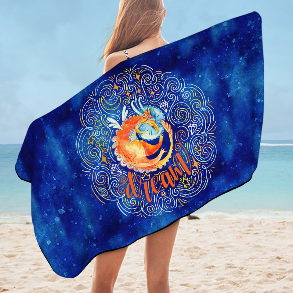 Cool Dreaming Oriental Dragon Microfiber Beach Towel