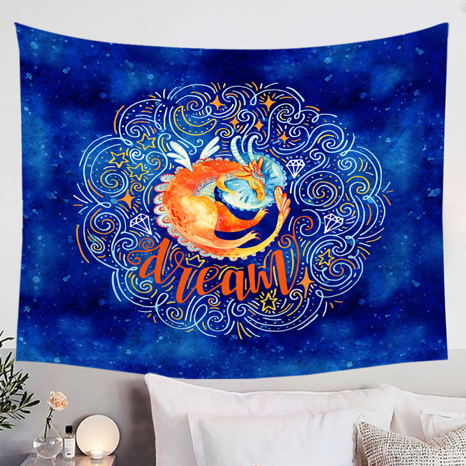 Cool Dreaming Oriental Dragon Wall Decor Tapestry