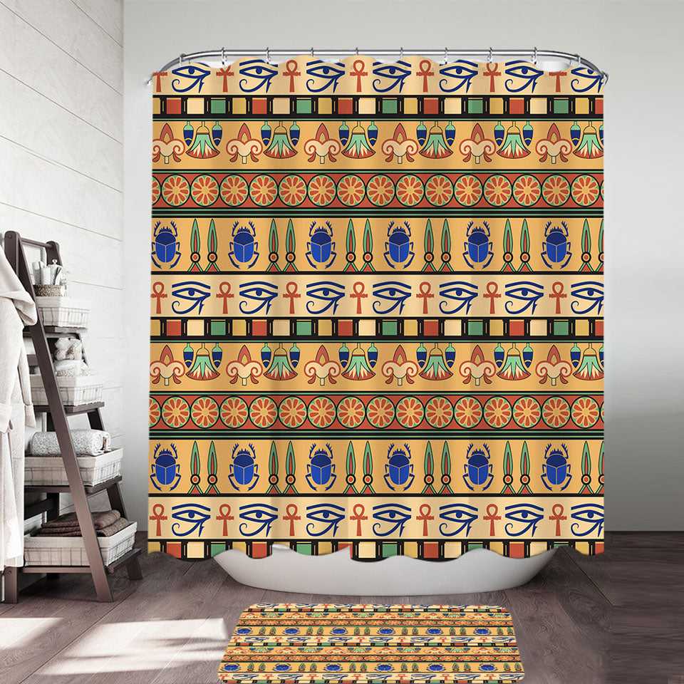 Cool Egyptian Symbols Shower Curtains