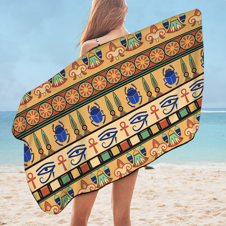 Cool Egyptian Symbols Unique Beach Towels